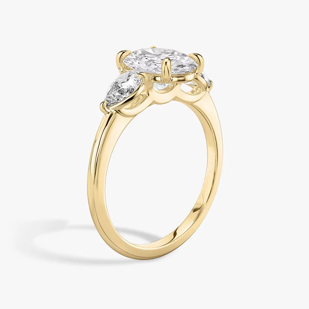 1.70 Carat Oval Lab Grown Diamond Ring IGI 18K Yellow Gold - Future Jewelry