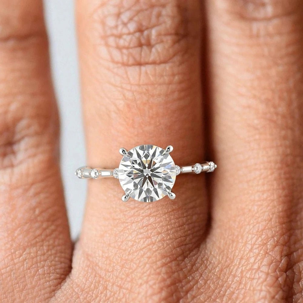 1.70 Carat Round Diamond Ring VS1 D 14K White Gold - Future Jewelry