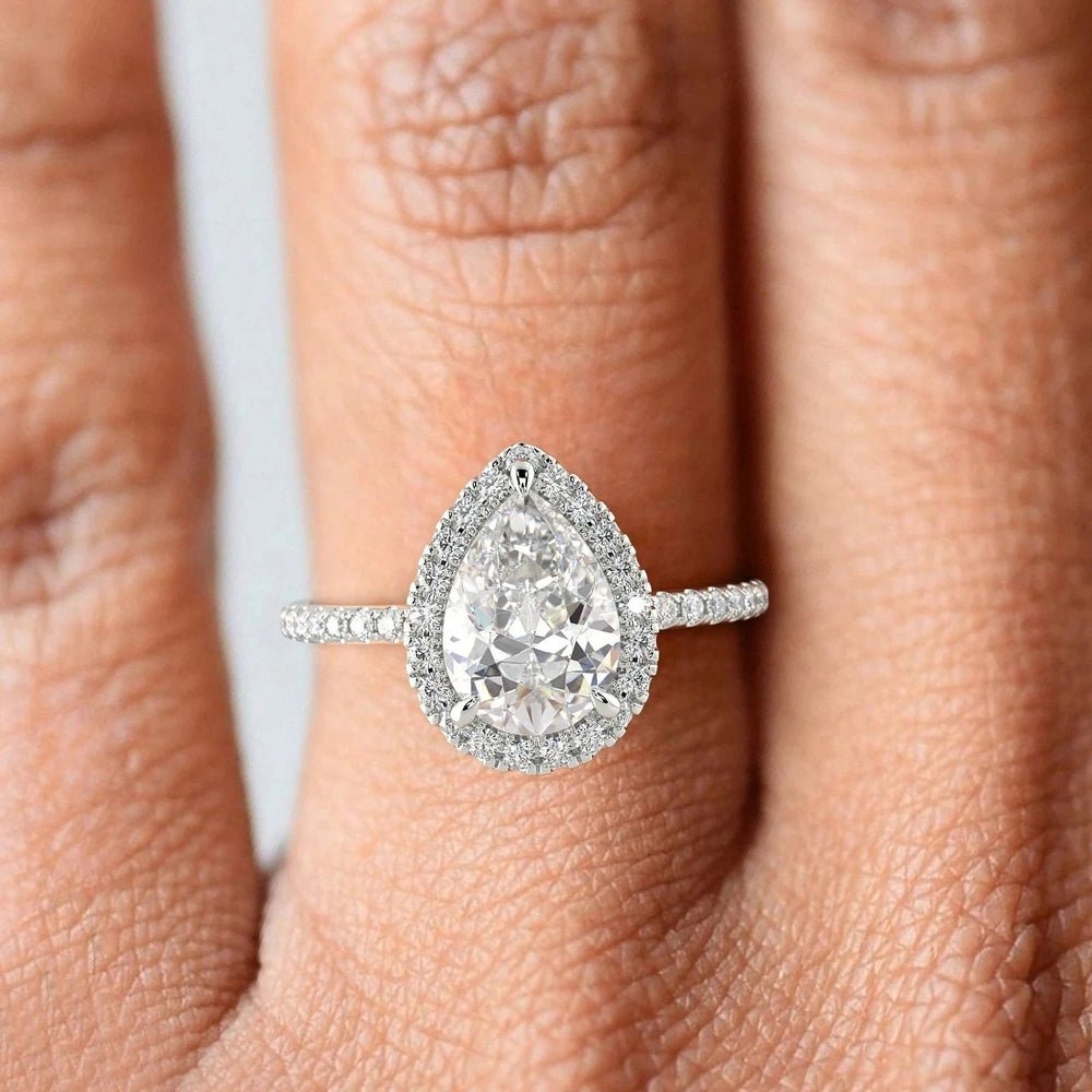 1.75 Carat Pear Cut Diamond Ring VS1 D 14K White Gold - Future Jewelry