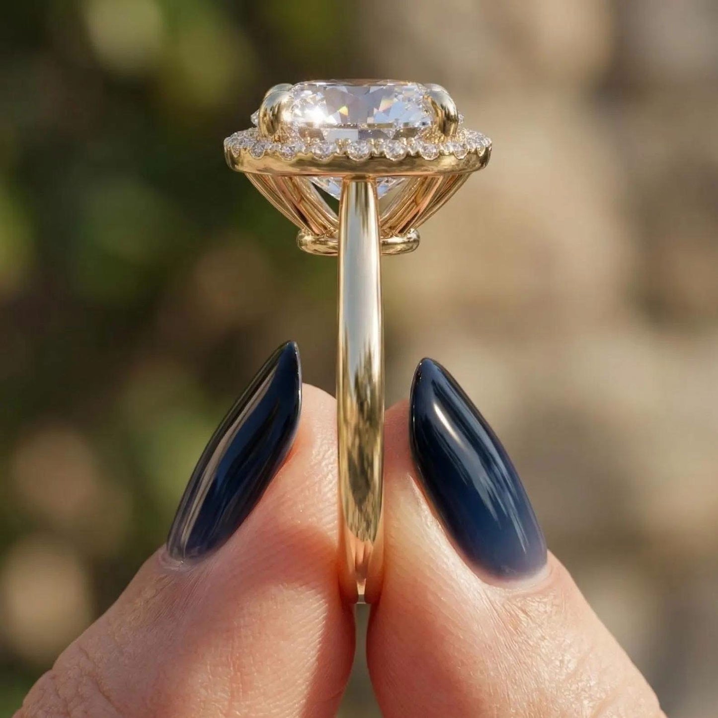 The Halo Crown Halo™ | 4 Carat Pink Lab Grown Diamond Halo Engagement Ring in 14K Yellow Gold | IGI Certified | Future Jewelry Certified | Limited Edition 1 of 34