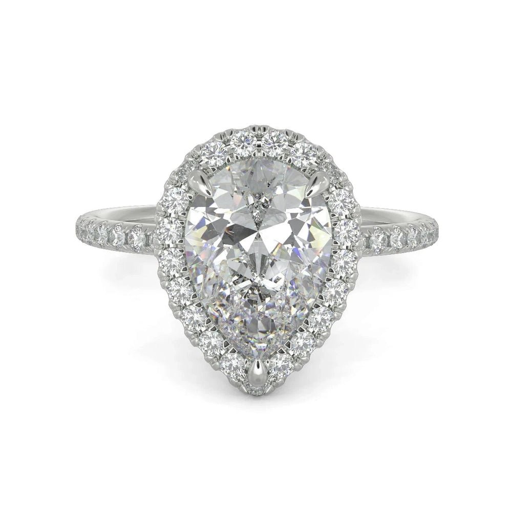 1.85 Carat Pear Cut Diamond Ring VS2 D 14K White Gold - Future Jewelry