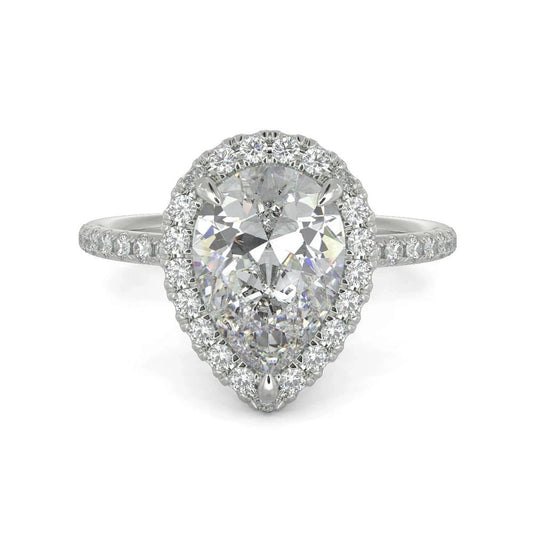 1.85 Carat Pear Cut Diamond Ring VS2 D 14K White Gold - Future Jewelry