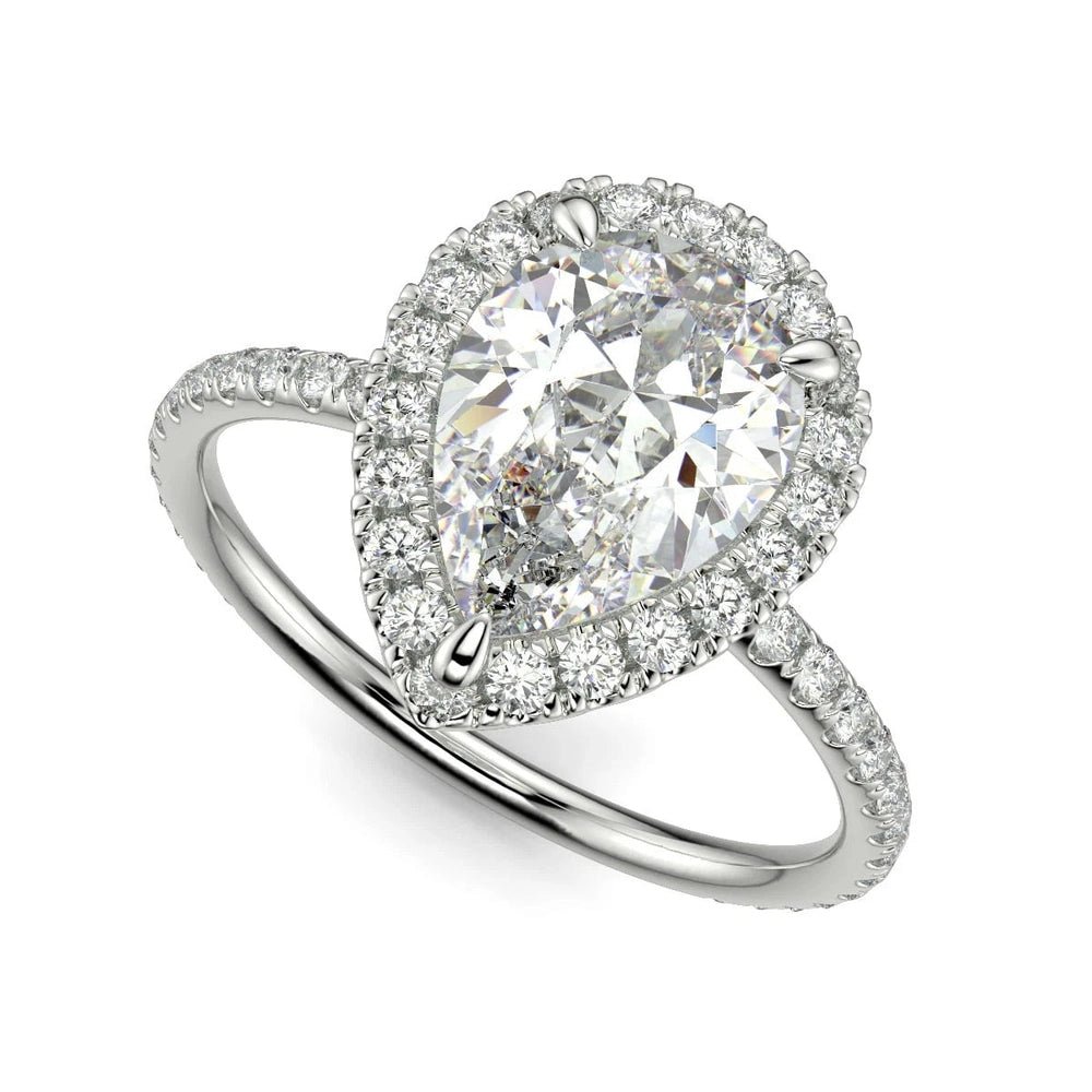1.85 Carat Pear Cut Diamond Ring VS2 D 14K White Gold - Future Jewelry