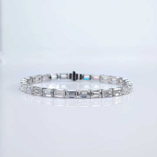 18K Gold Emerald Cut Lab Grown Diamond Tennis Chain - Future Jewelry