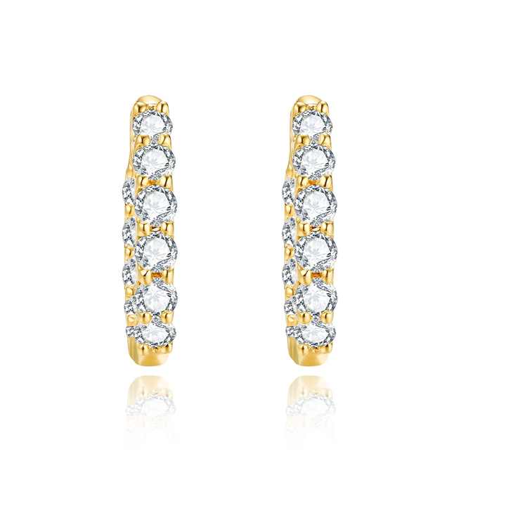 18K Gold Lab Grown Diamond Circle Huggie Earrings - Future Jewelry