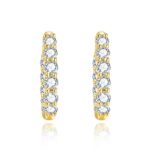18K Gold Lab Grown Diamond Circle Huggie Earrings - Future Jewelry