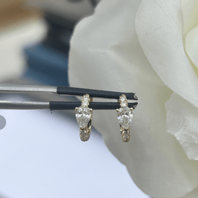 18K Gold Lab Grown Diamond Hoop Clip Earrings - Future Jewelry