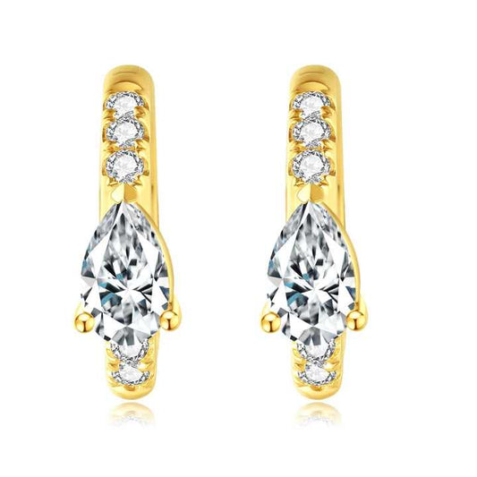 18K Gold Lab Grown Diamond Hoop Clip Earrings - Future Jewelry