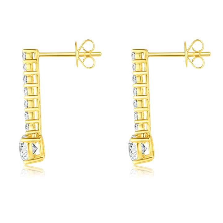 18K Gold Lab Grown Diamond Long Drop Earrings - Future Jewelry