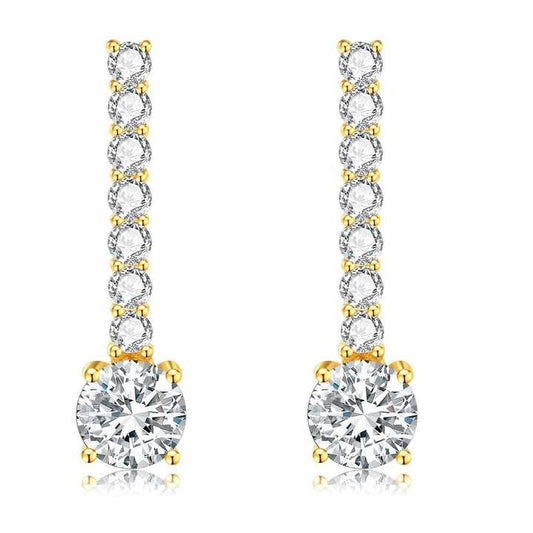 18K Gold Lab Grown Diamond Long Drop Earrings - Future Jewelry