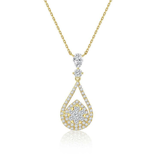 18K Gold Lab Grown Diamond Pear Pendant Necklace - Future Jewelry