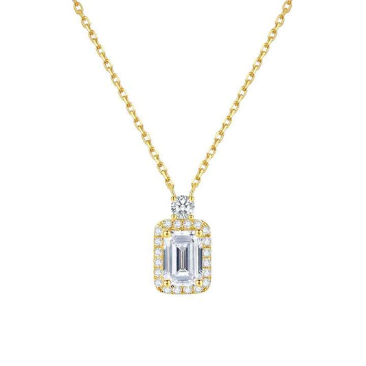 18K Gold Lab Grown Diamond Square Pendant Necklace - Future Jewelry