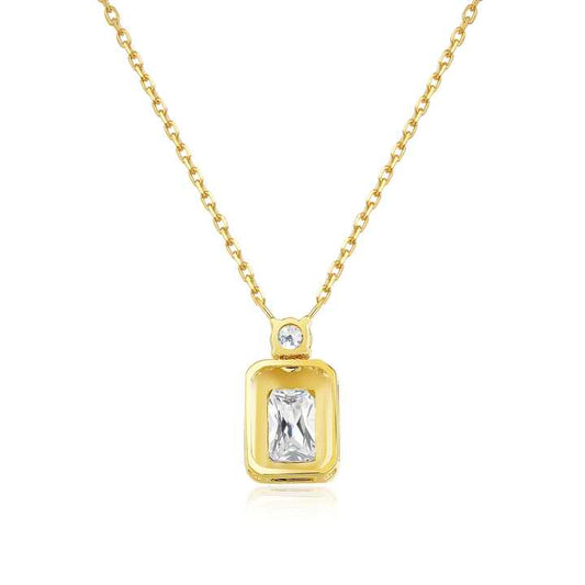 18K Gold Lab Grown Diamond Square Pendant Necklace - Future Jewelry