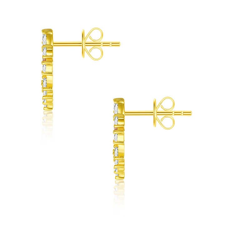 18K Gold Vintage Lab Grown Diamond Earrings for Women - Future Jewelry