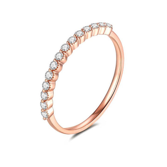 18K Rose Gold Classic Eternity Ring with Round Diamonds - Future Jewelry