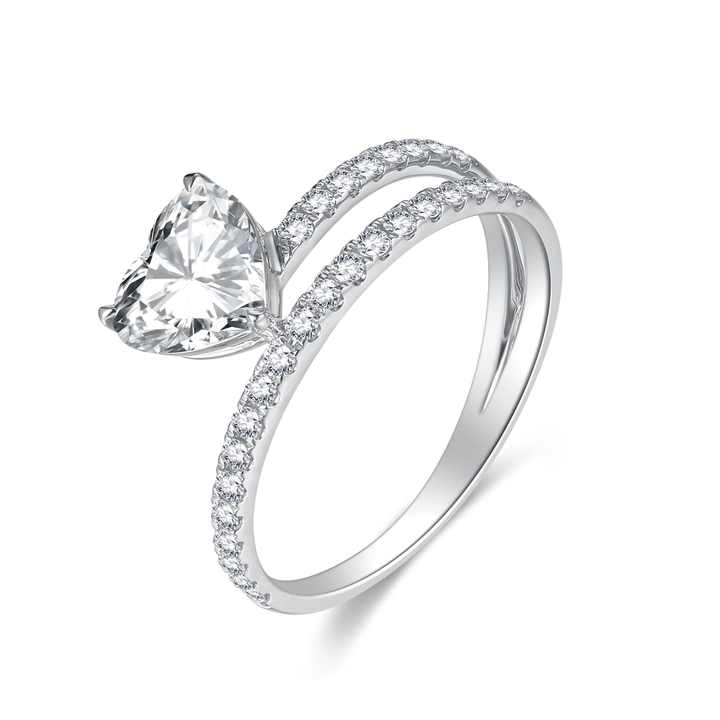 18K Yellow Gold Classic Heart Cut Lab Diamond Eternity Ring - Future Jewelry