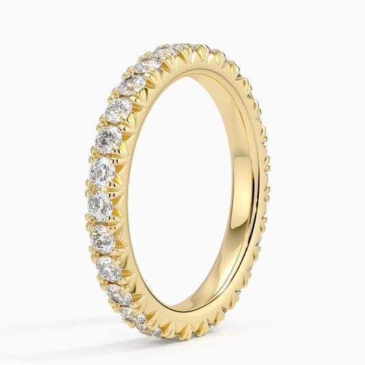 18K Yellow Gold French Pavé Eternity Lab Diamond Ring (1 ct. tw.) - Future Jewelry
