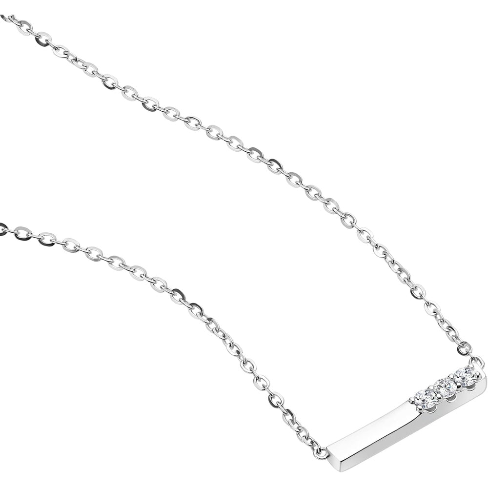 18K/14K White/Yellow Gold Silver Necklace With Lab Grown Diamond (D - E Color, Round Brilliant Shape, VS Clarity) in 16/18" Length, Gold Jewelry, Necklaces For Women, Gift For Her - Future Jewelry