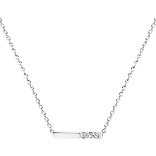 18K/14K White/Yellow Gold Silver Necklace With Lab Grown Diamond (D - E Color, Round Brilliant Shape, VS Clarity) in 16/18" Length, Gold Jewelry, Necklaces For Women, Gift For Her - Future Jewelry