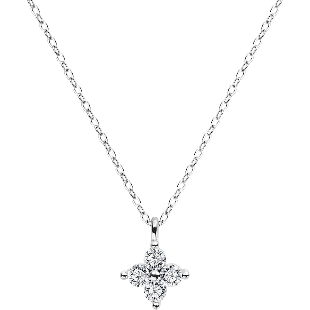 18K/14K White/Yellow Gold Silver Necklace With Lab Grown Diamond (D - E Color, Round Brilliant Shape, VS Clarity) in 16/18" Length, Gold Jewelry, Necklaces For Women, Gift For Her - Future Jewelry