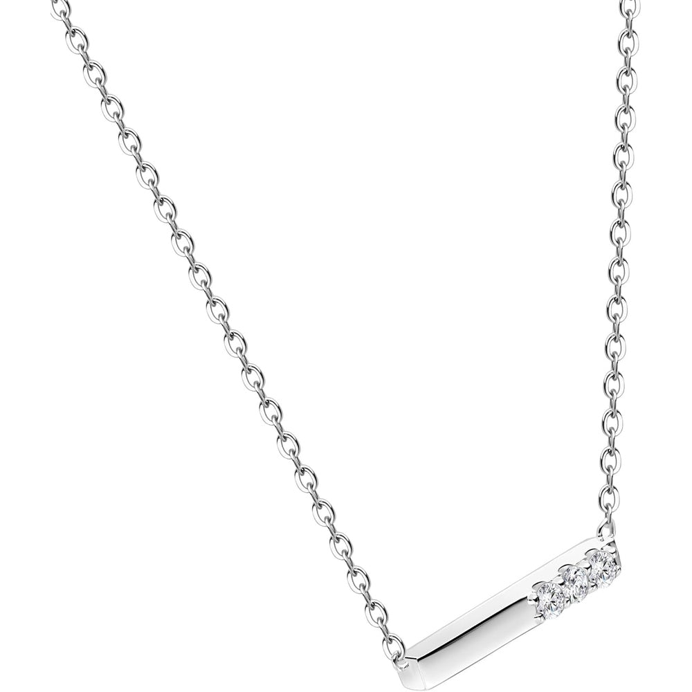 18K/14K White/Yellow Gold Silver Necklace With Lab Grown Diamond (D - E Color, Round Brilliant Shape, VS Clarity) in 16/18" Length, Gold Jewelry, Necklaces For Women, Gift For Her - Future Jewelry