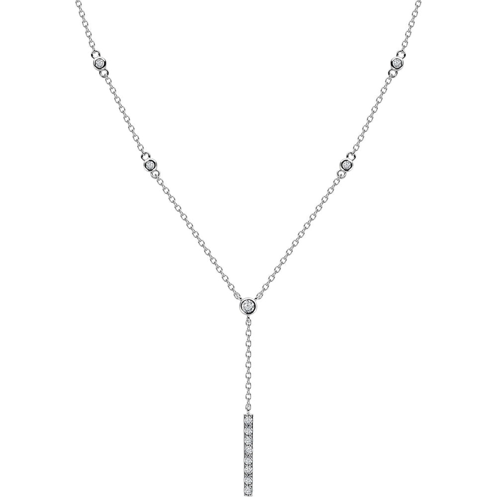 18K/14K White/Yellow Gold Silver Necklace With Lab Grown Diamond (D - E Color, Round Brilliant Shape, VS Clarity) in 16/18" Length, Gold Jewelry, Necklaces For Women, Gift For Her - Future Jewelry