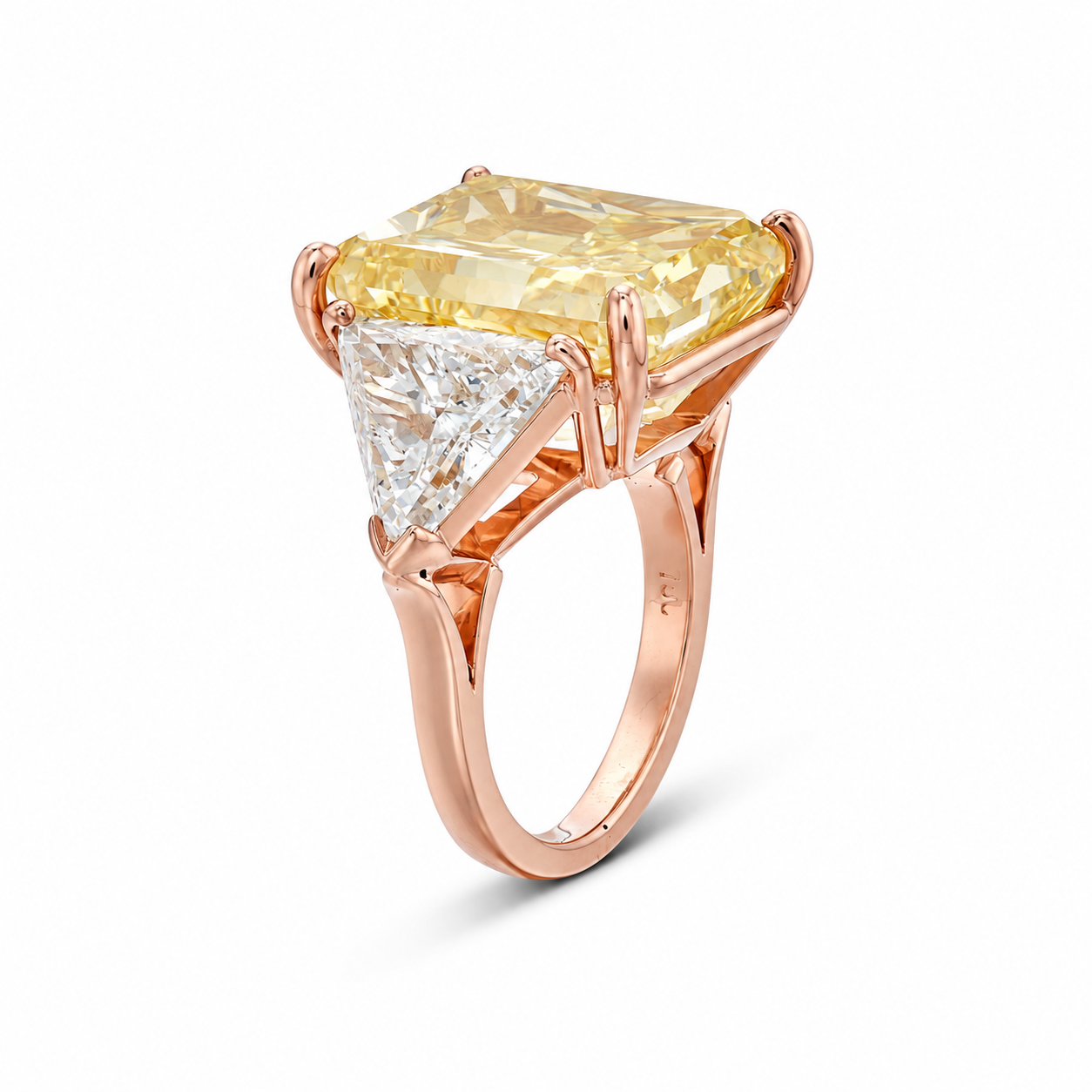 The Imperial Canary™ | 10 Carat Total Weight Fancy Yellow Lab Grown Diamond Engagement Ring | 8 Carat Center | 14K Rose Gold | IGI Certified | Limited Edition 1 of 34
