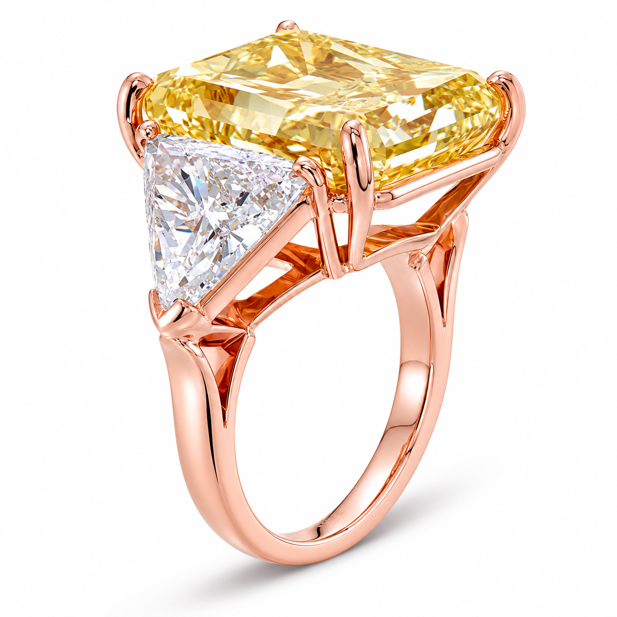 The Imperial Canary™ | 10 Carat Total Weight Fancy Yellow Lab Grown Diamond Engagement Ring | 8 Carat Center | 14K Rose Gold | IGI Certified | Limited Edition 1 of 34