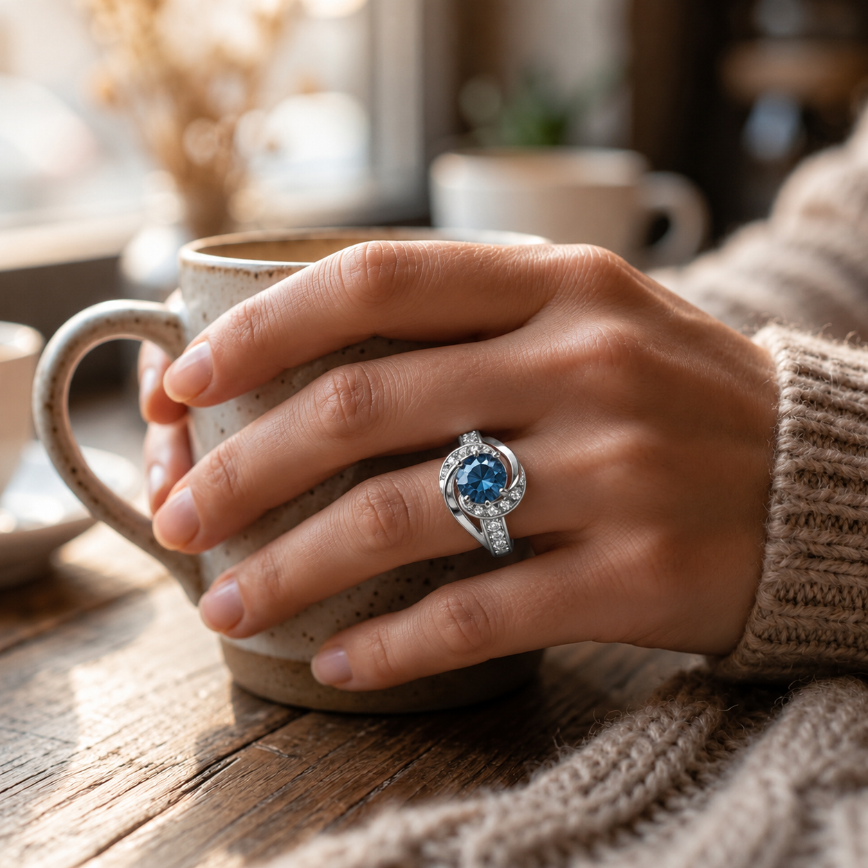 Limited Edition 3 Carat Blue Lab Grown Diamond Ring in 10K White Gold | IGI Certified | Future Jewelry Certified™ | 1 of 6 Ever Made