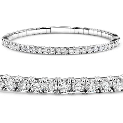 2 to 10 Carat Lab Grown Diamond Tennis Bracelet, 14K Gold