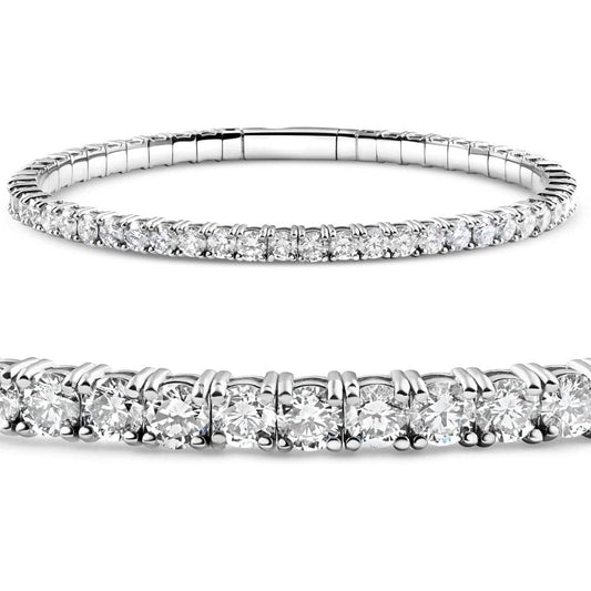 2 - 10Ct TW Flexible Diamond Bangle Tennis Bracelet Lab Created 14k Gold - Future Jewelry