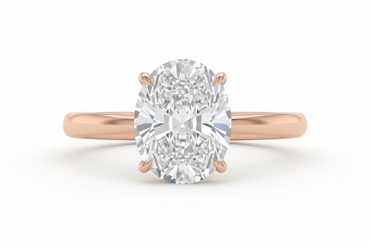 2.70 Ct Oval Cut IGI Lab Diamond Engagement Ring 14K rose Gold