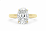 3 Carat Oval Lab Grown Diamond Engagement Ring, 14K Yellow Gold