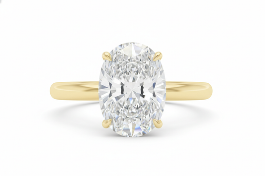 2.70 Ct Oval Lab Diamond Engagement Ring 14K Yellow Gold