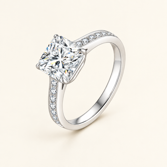 2 Carat Cushion Cut Lab Grown Diamond Ring in White Gold - Future Jewelry