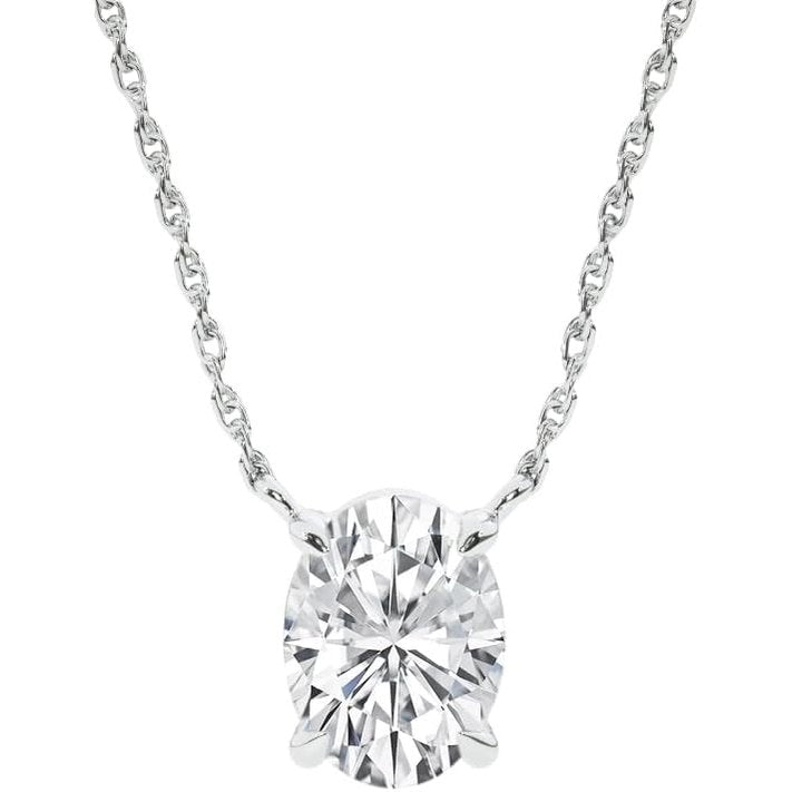 2 Carat Lab Grown Diamond Necklaces for Women | Solid 14K White Gold | GH VS SI Diamond Pendant | Ideal Gift for Her | Variety of Shapes to Choose From - Future Jewelry