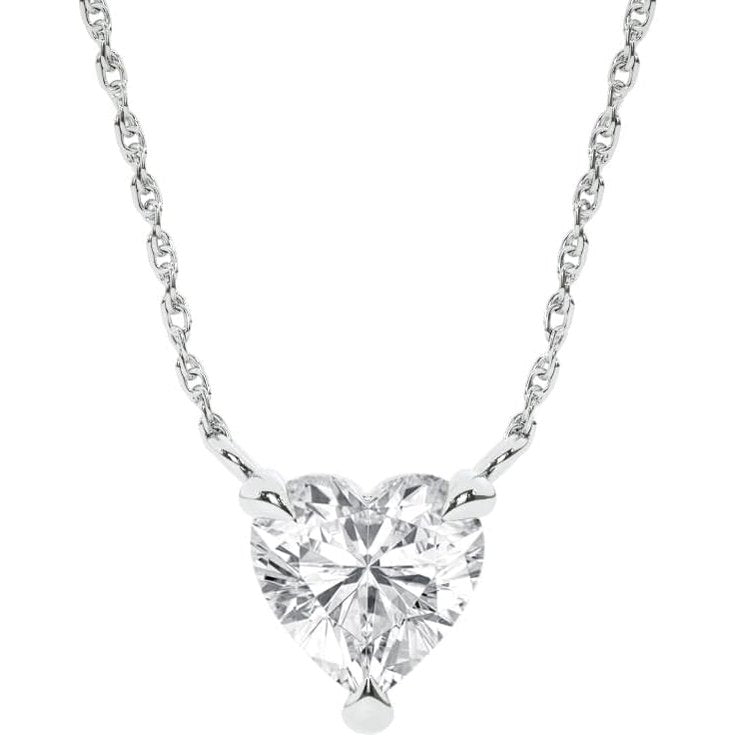 2 Carat Lab Grown Diamond Necklaces for Women | Solid 14K White Gold | GH VS SI Diamond Pendant | Ideal Gift for Her | Variety of Shapes to Choose From - Future Jewelry