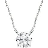 2 Carat Lab Grown Diamond Solitaire Necklace, 14K White Gold
