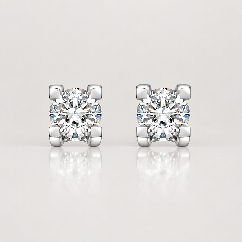 2 Carat Lab Grown Diamond Stud Earrings in 18K White Gold - Future Jewelry