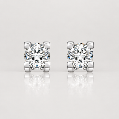 2 Carat Lab Grown Diamond Stud Earrings, 18K Gold