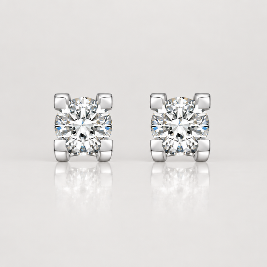 2 Carat Lab Grown Diamond Stud Earrings in 18K White Gold - Future Jewelry
