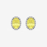 2.25 Carat Yellow Lab Grown Diamond Earrings, 14K Gold