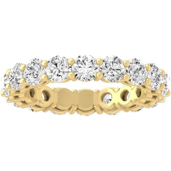 2 Carat to 5 Carat (CT. T.W.) Lab Grown Diamond Eternity Band Ring for Women |10K Yellow or White Gold Wedding Anniversary Band Ring - Future Jewelry