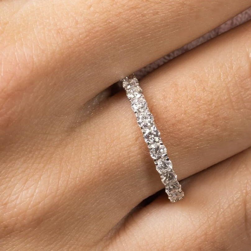 2 Carat to 5 Carat (CT. T.W.) Lab Grown Diamond Eternity Band Ring for Women |10K Yellow or White Gold Wedding Anniversary Band Ring - Future Jewelry