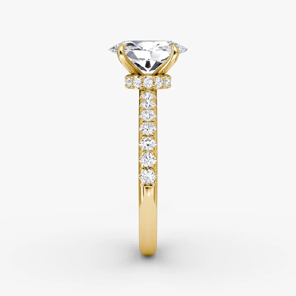 2.00 Carat Oval Lab Grown Diamond Ring IGI 14K Yellow Gold - Future Jewelry