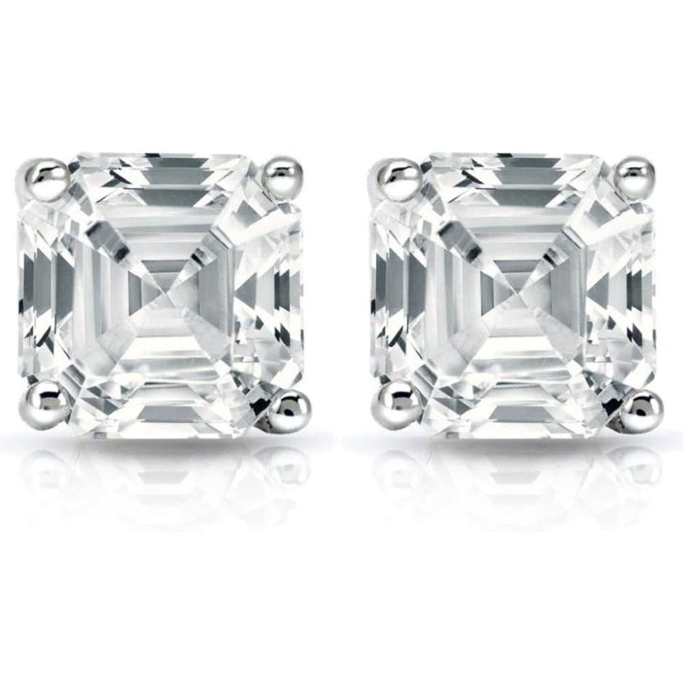 2.04 Carat Lab Grown Asscher Cut Diamond Stud Earrings - Future Jewelry