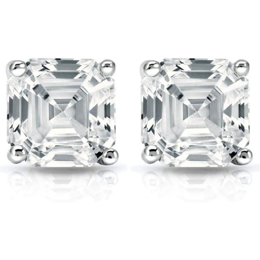 2.04 Carat Lab Grown Asscher Cut Diamond Stud Earrings - Future Jewelry