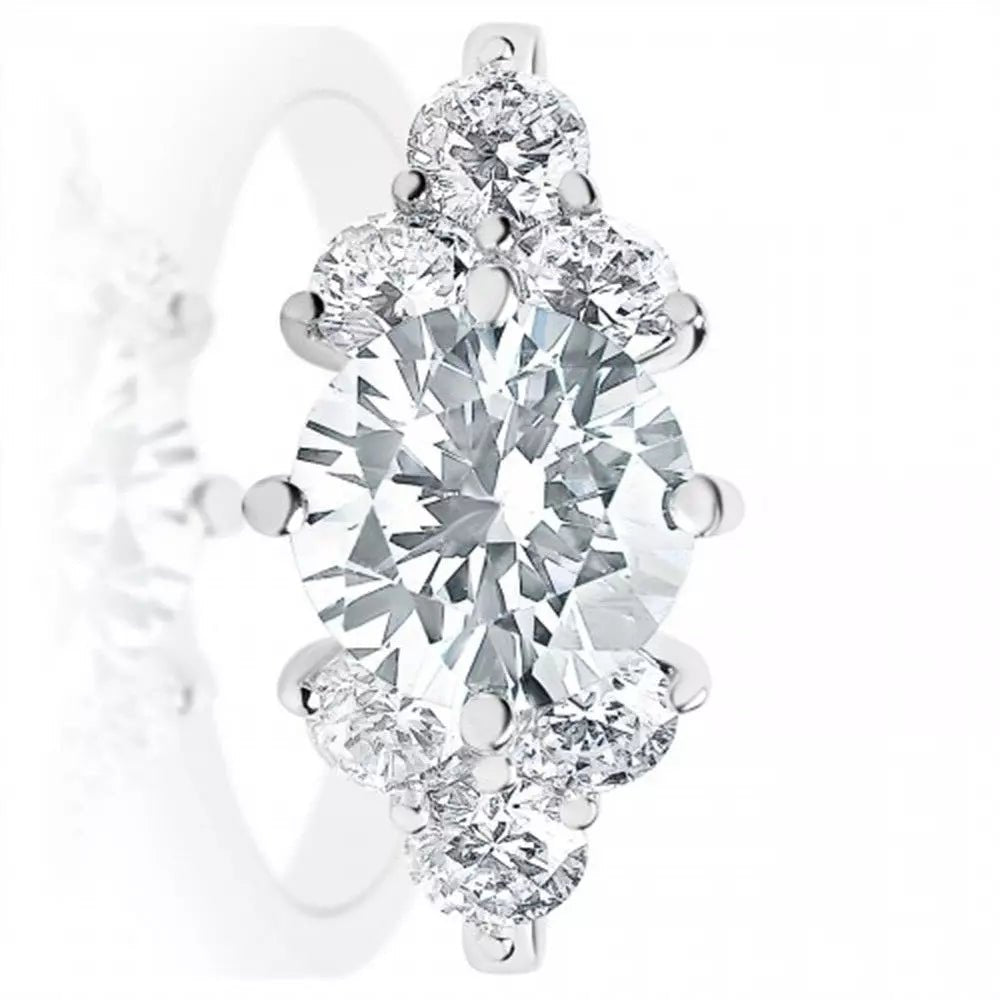 2.10 Carat Round Lab Grown Diamond Ring IGI 14K Gold Options - Future Jewelry