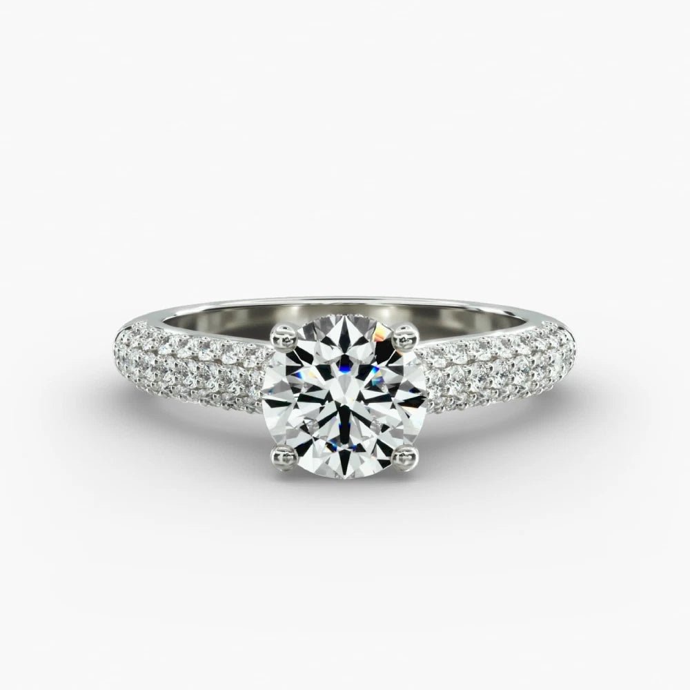 2.10 Carat Round Lab Grown Diamond Ring IGI 14K White Gold - Future Jewelry