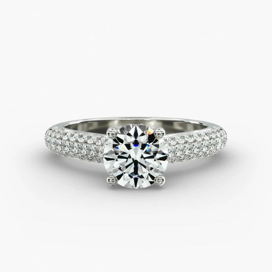 2.10 Carat Round Lab Grown Diamond Ring IGI 14K White Gold - Future Jewelry